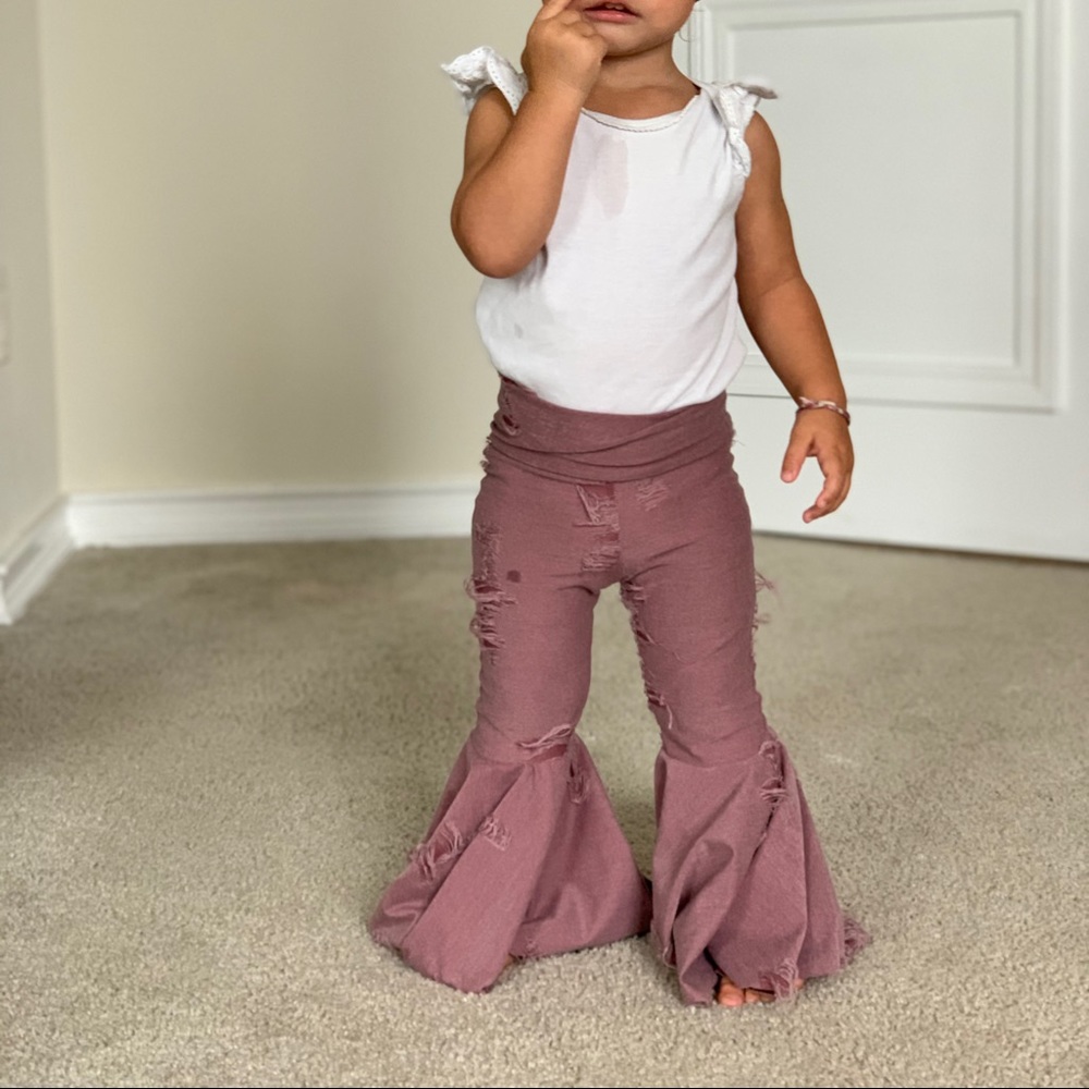 Adorable, halloween style bell bottoms with matching ribbon headband! - Picture 5 of 5
